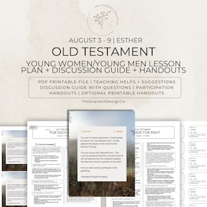 Old Testament Youth Lesson Plan, Young Women/Men Teaching Help, August 3-9, Esther, Come Follow Me 2026