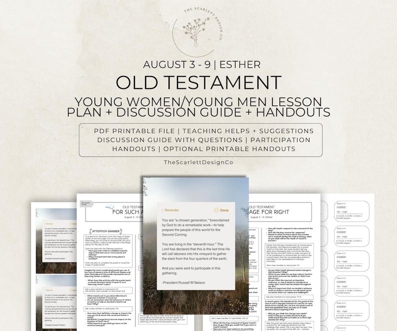 Old Testament Youth Lesson Plan, Young Women/Men Teaching Help, August 3-9, Esther, Come Follow Me 2026 image 1