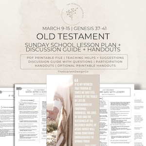 Old Testament Lesson Plan, Gospel Doctrine & Sunday School Teaching Help, March 9-15, Genesis 37-41, Come Follow Me 2026