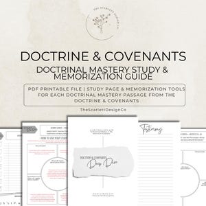Doctrine & Covenants Study + Memorization Guide | Deep Dive Printable | Gospel Study Guide Printable | Doctrinal Mastery | Scripture Study