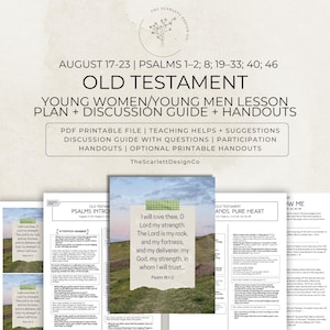 Old Testament Youth Lesson Plan, Young Women/Men Teaching Help, August 17-23, Psalms 1-46, Come Follow Me 2026