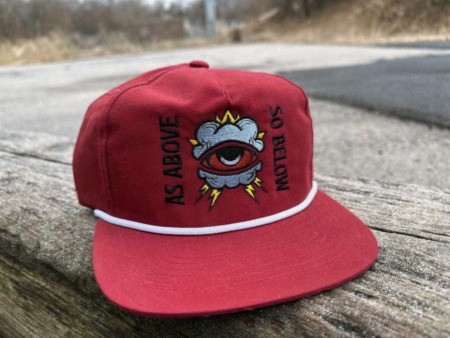 Embroidered Grandpa Hat: American Traditional Tattoo Style Nylon