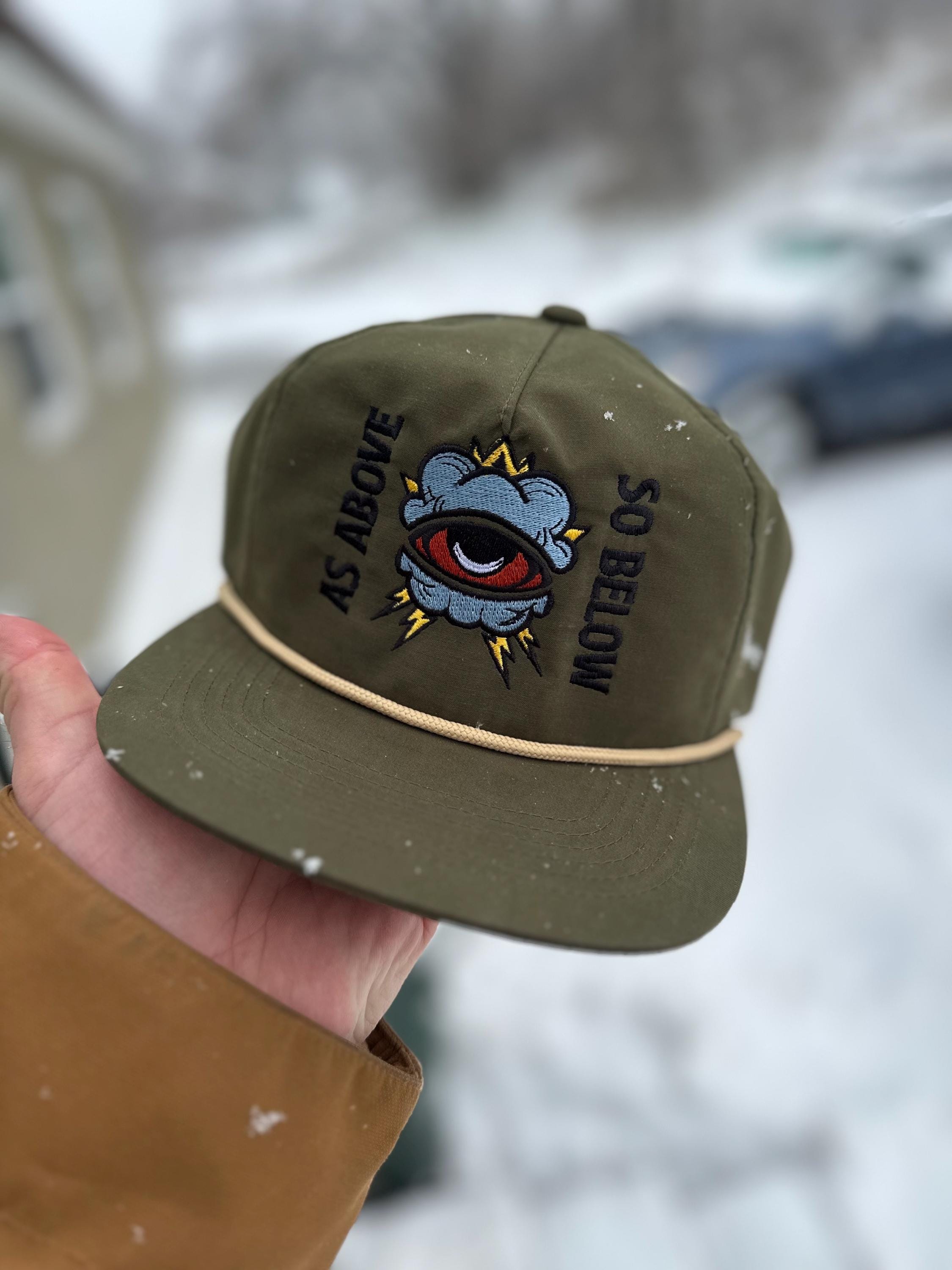 Embroidered Grandpa Hat: American Traditional Tattoo Style Nylon