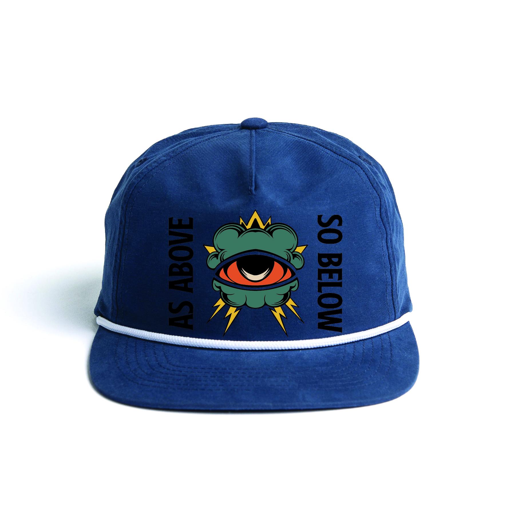Embroidered Grandpa Hat: American Traditional Tattoo Style Nylon