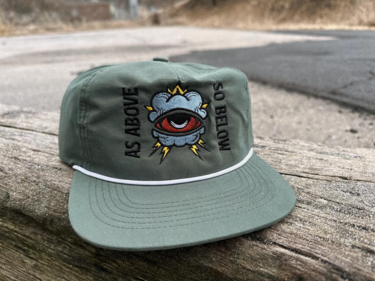 Embroidered Grandpa Hat: American Traditional Tattoo Style Nylon
