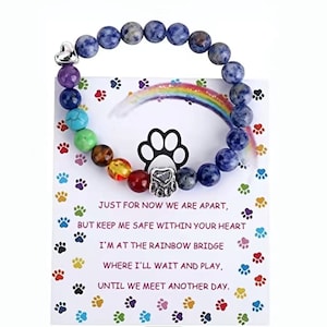 Pet loss memorial dogs & cats. bracelet. Sympathy/Empathy Gift for the loss of a pet.