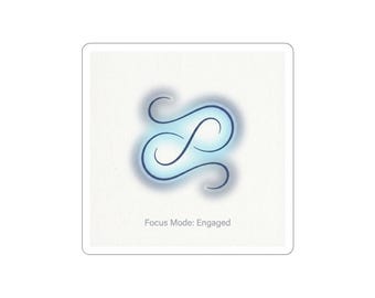 フローステート「フォーカスモード：エンゲージ」キスカットステッカー | 生産性、ADHDグッズ