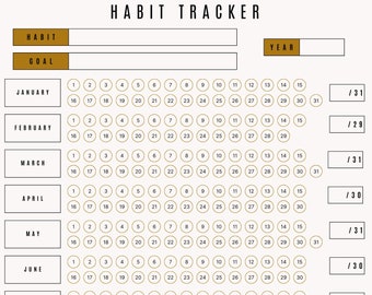 Daily Habit Tracker - Reach Your Goals with Canva and PDF Templates