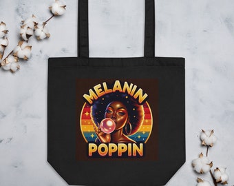 Melanin Poppin Tote Bag - Stylish Empowerment On-the-Go