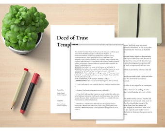 Editable Realtor Deed of Trust Agreement Template, Trust Contract forms, Living Trust Covenant, Trust Agreement Forms, Pdf, Canva Template.