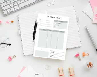 Elegantes Geschäftsbestellformular, Bestellvorlage, druckbare Rechnung, bearbeitbares Formular, Verkaufsvorlagen Download, Rechnungsvorlage für kleine Unternehmen