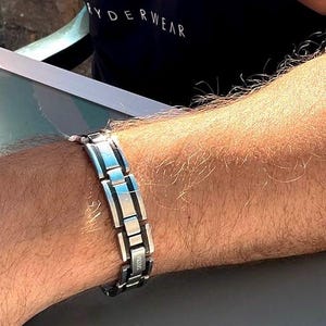 Positive Energy- Mens Magnetic Health Bracelet - Inox Black Magnetic Bracelet - Therapy Bracelet