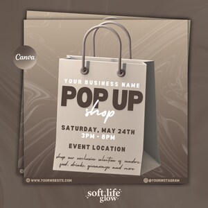 Flyer voor doe-het-zelfwinkel, kant-en-klare sjabloon, flyer voor sociale media, Instagram-flyer, bewerkbare flyer, flyer voor slokjes en winkelen, pop-upshop