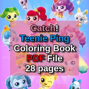 Teenieping Coloring Book PDF, 28 Fun Printable Pages for Toddlers, Kids Coloring Activity, Instant Download