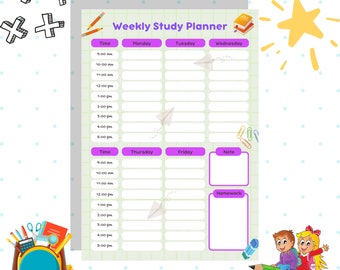 Homework Planner Homework Tracker School Children