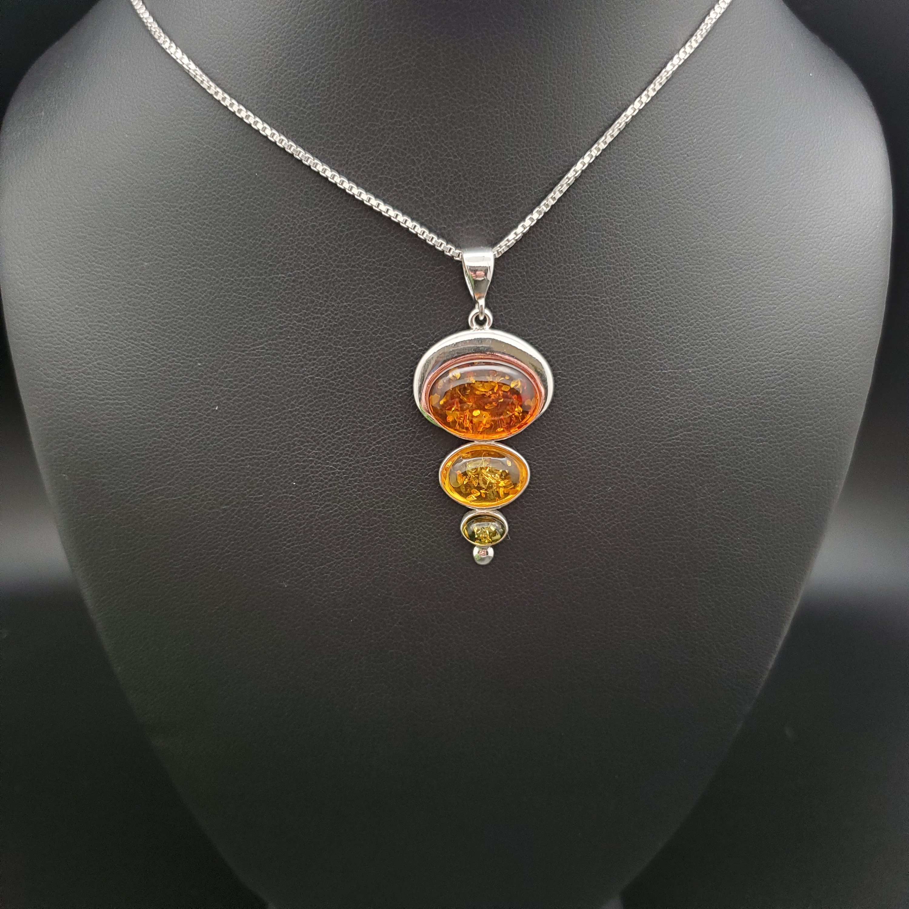 QQ-070 | Natural Baltic Amber Necklace Pendant With Option of