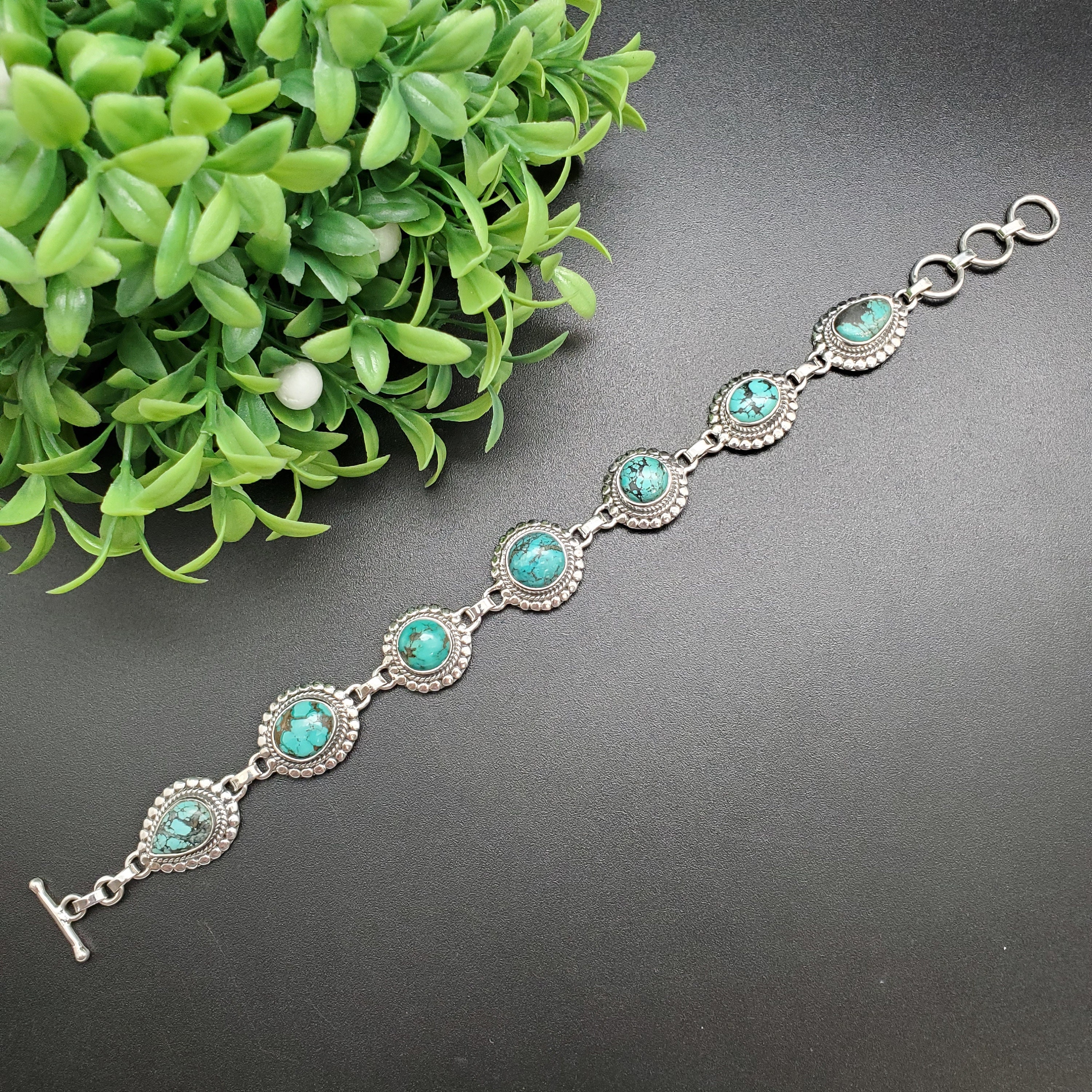 KK-216 | Turquoise Bracelet Fits 6.7 to 8.2 Inches Wrist