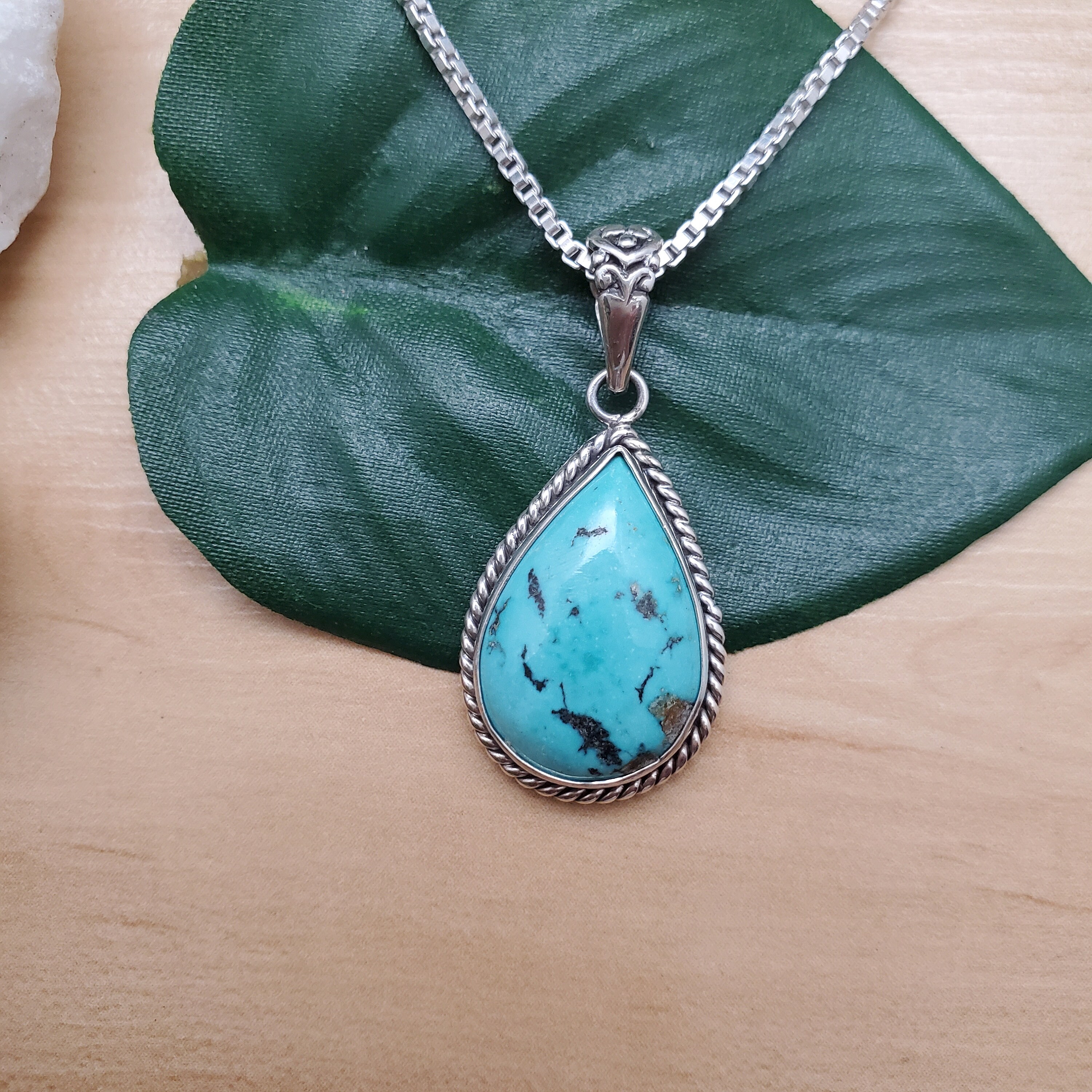 ATS#TQP007 | Handmade Southwest Turquoise Necklace Pendant With 