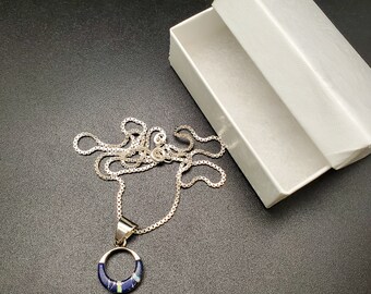 QQ-332 | 上品なオパール ラピスラズリ ペンダント ネックレス