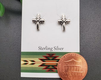 JJS-717 | Silver Charm Cross Stud Earrings | Silver Cross Posts | Small Cross Earrings | Silver Posts | Silver Cross Studs | Jesus Cross