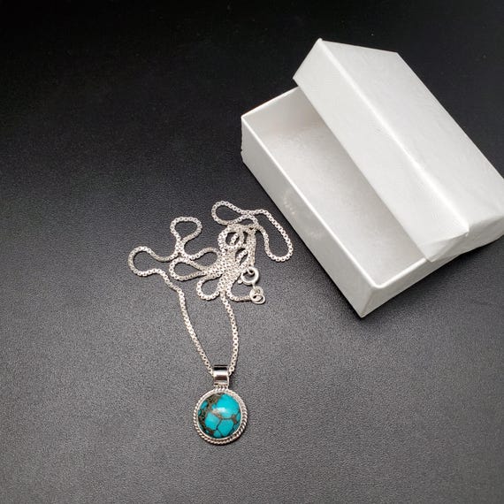 QQ-891 | Handmade Southwest Turquoise Necklace Pendant With Option