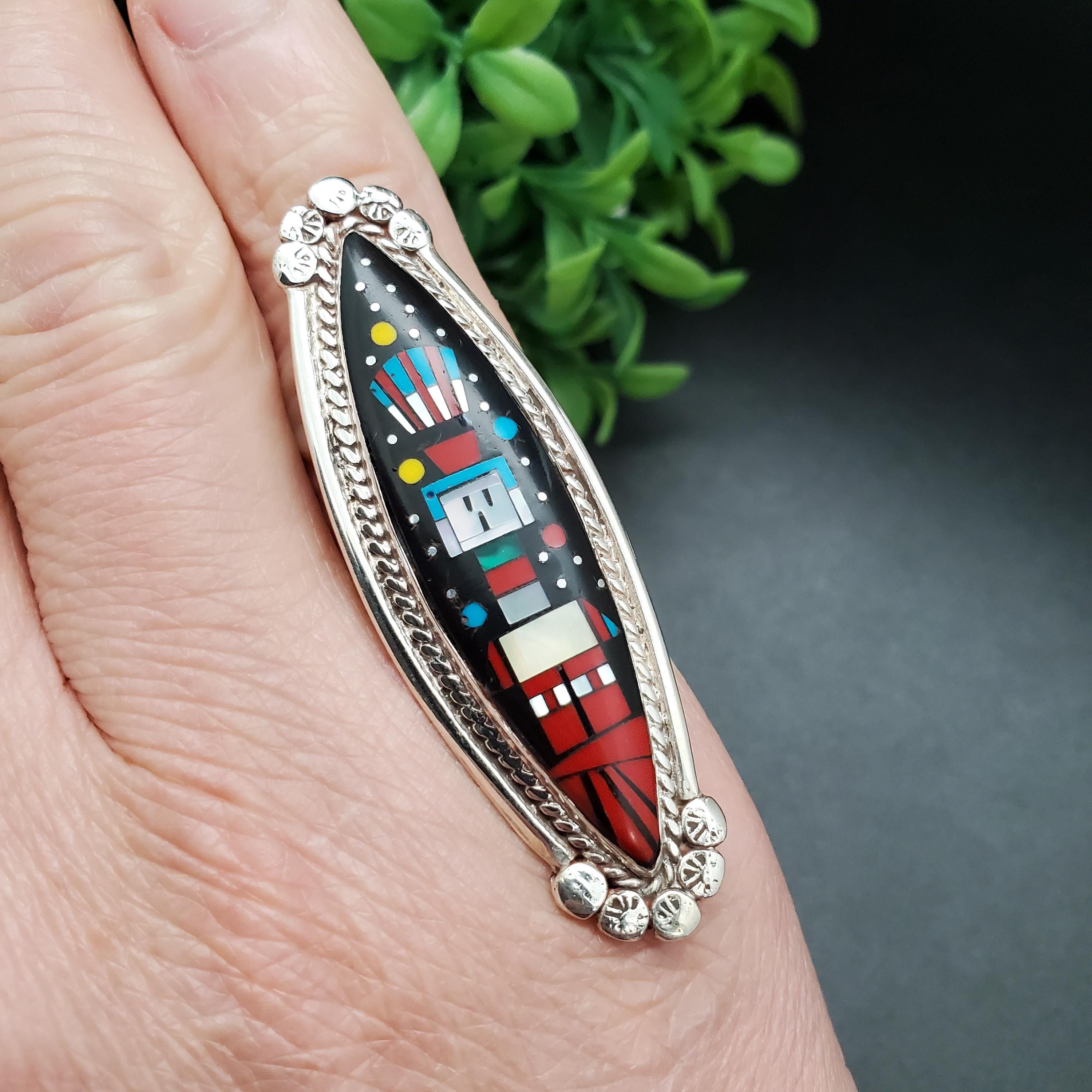 GG-031 | Silver Inlay Ring | Micro Inlay Southwest Ring | Sterling ...