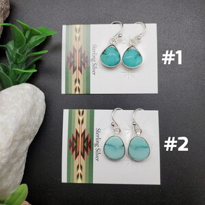 ATS#TQE006 | Simple Turquoise Earrings | Sterling Silver Turquoise Southwest Earrings | Blue Turquoise Dangle Earrings | Turquoise Jewelry