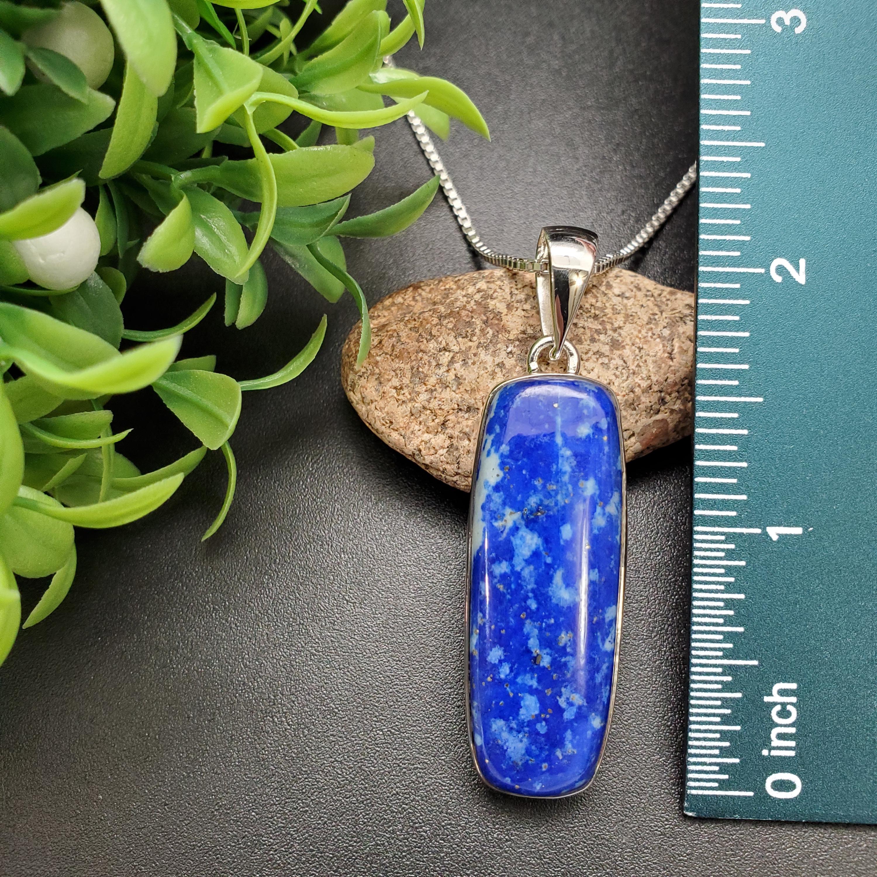 QQ-442 | Sterling Silver Blue Lapis Lazuli Necklace Pendant