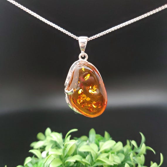 QQ-850 | Natural Baltic Amber Necklace Pendant With Option of
