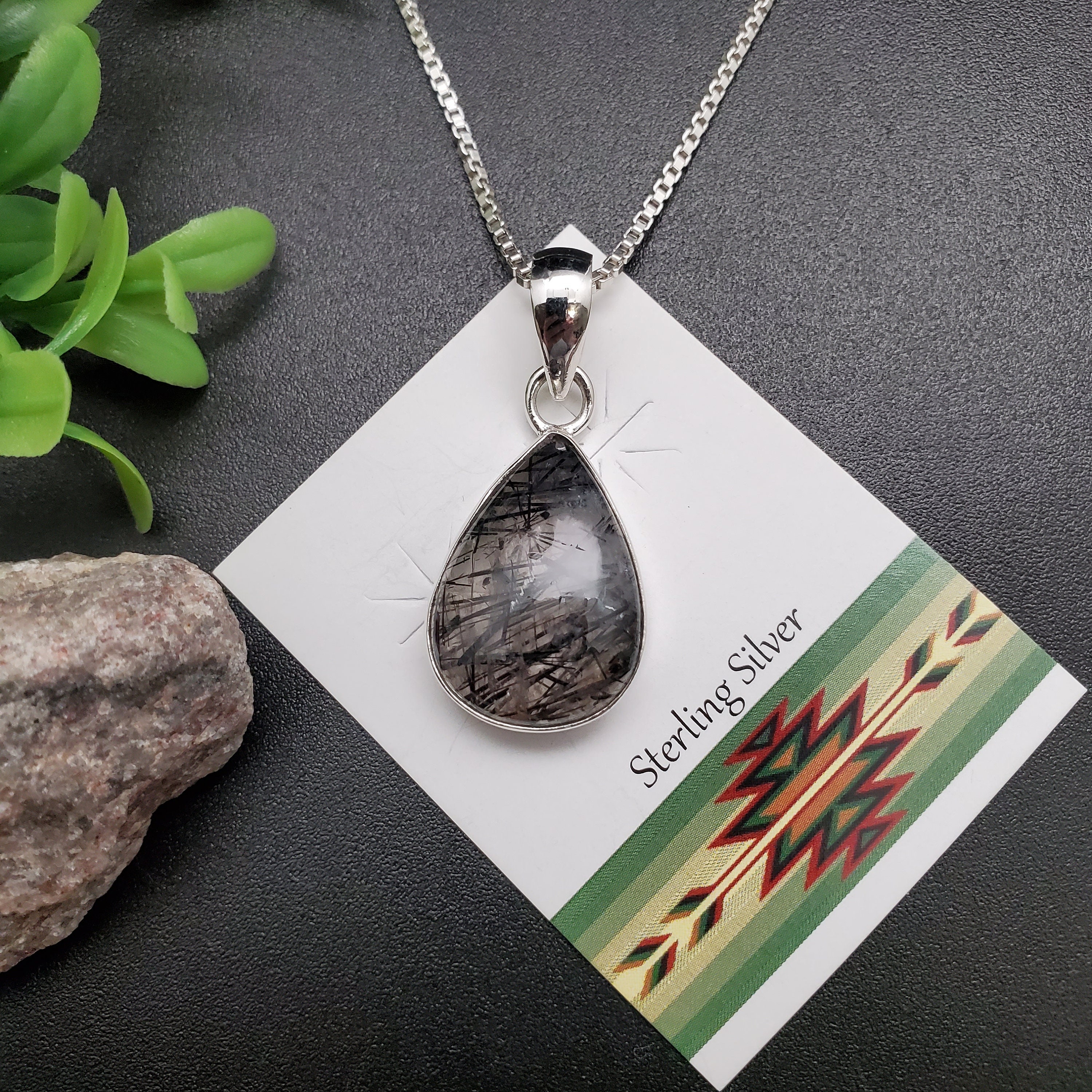 FFD #915 | Lovely Black Rutile Necklace Pendant With Option FFD #915 | Lovely Black Rutile Necklace Pendant With Option