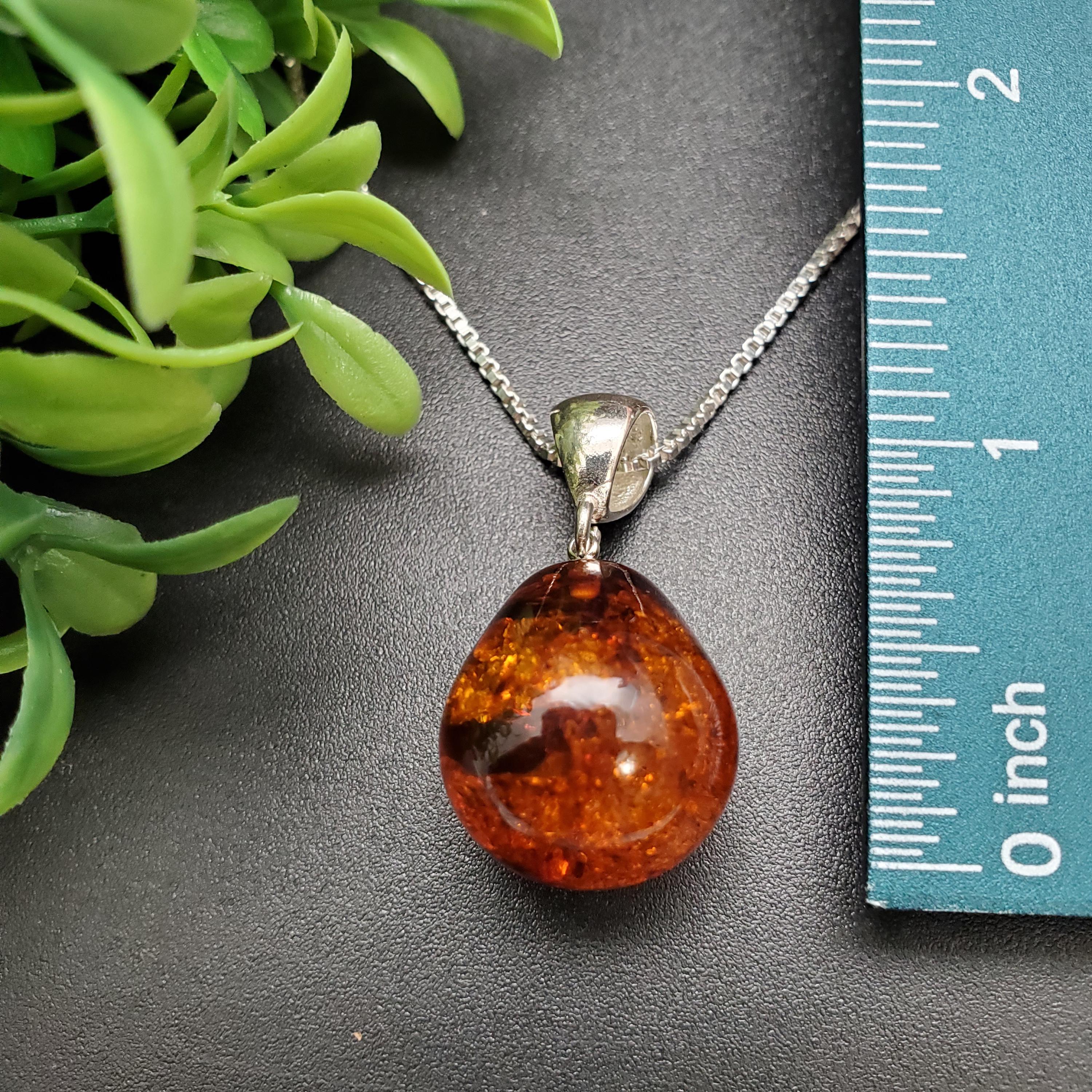 ネックレス・ペンダント amber necklace FFD #305 | 天然バルト海産琥珀ネックレスペンダント（シルバー