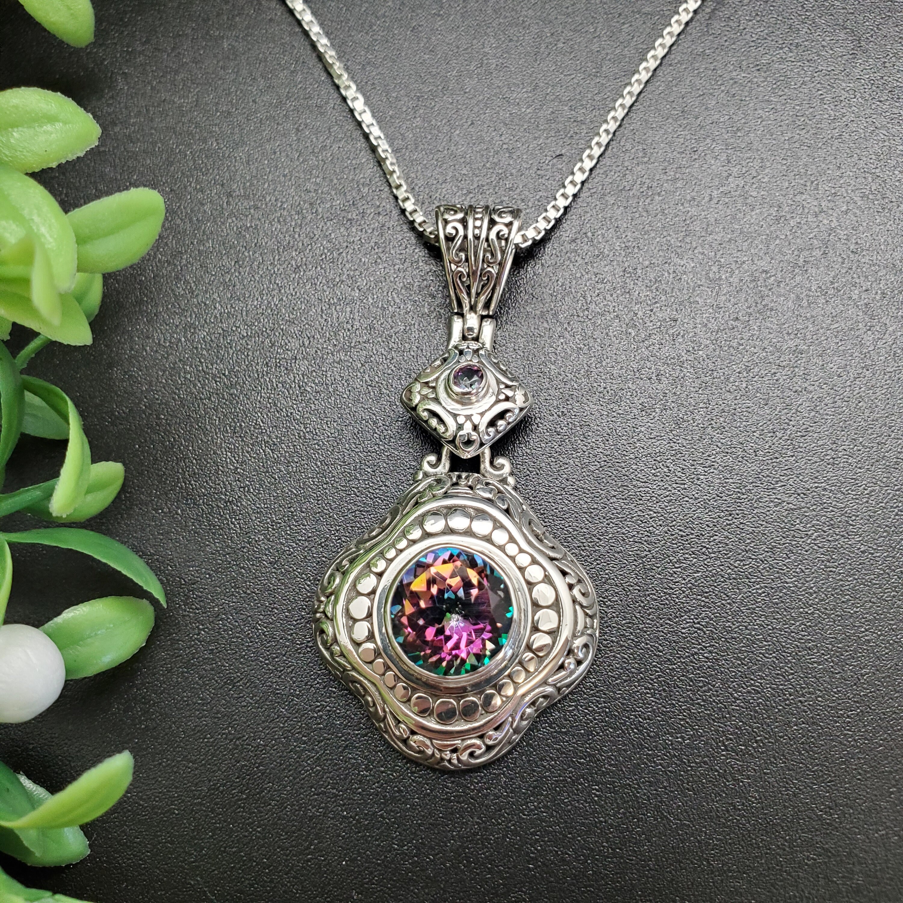 FFD #383 | Colorful Mystic Quartz Necklace Pendant | Sterling