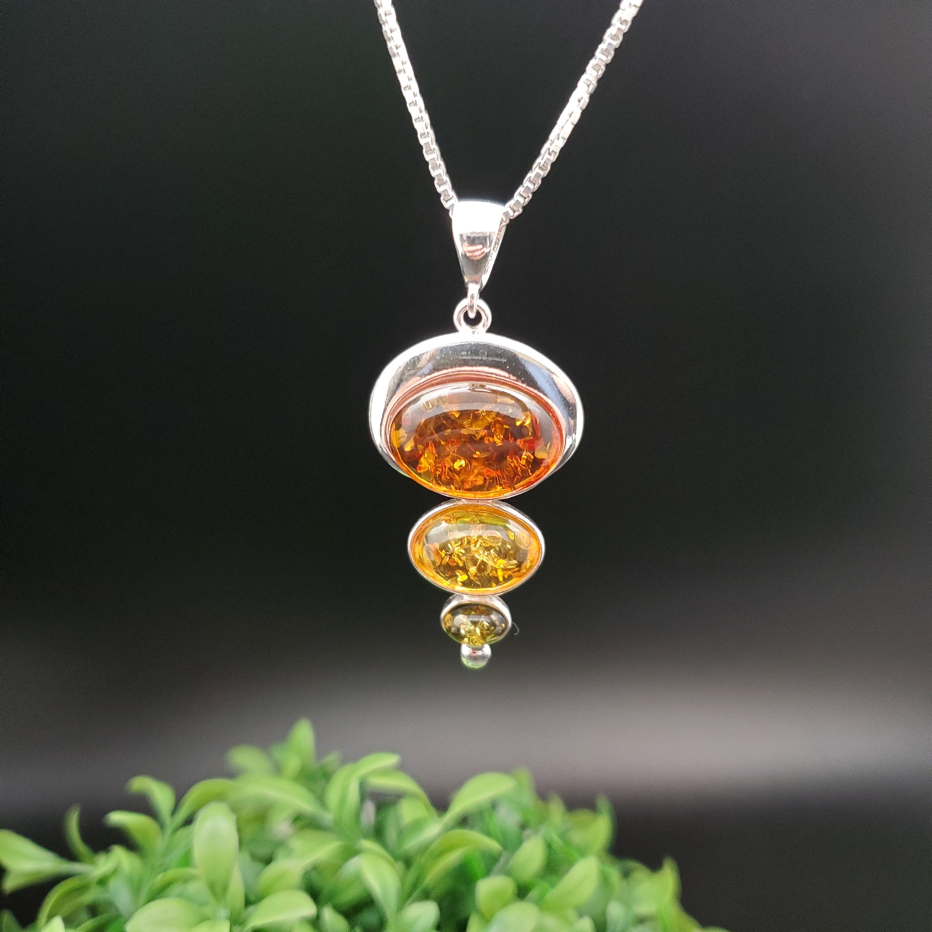 QQ-070 | Natural Baltic Amber Necklace Pendant With Option of