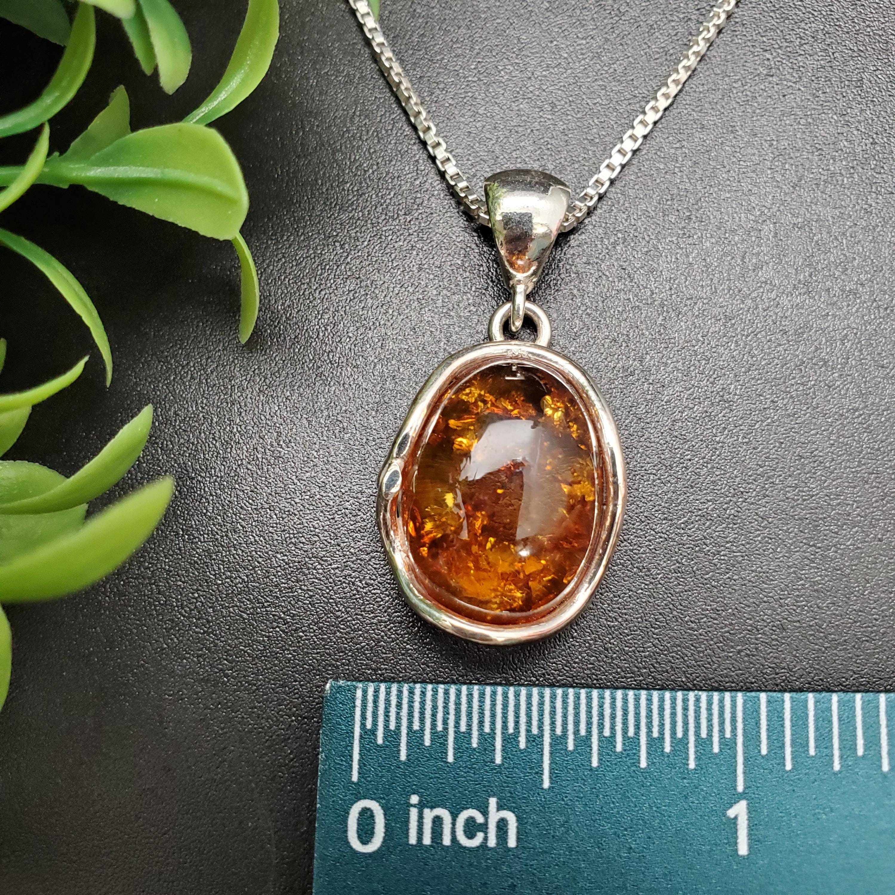 FFD #317 | 天然バルト海産琥珀ネックレスペンダント（シルバー