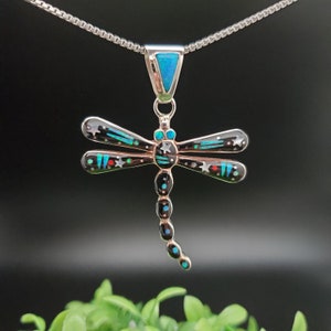 QQ-221 | Unique Inlay Galaxy Dragonfly Necklace Pendant Option With Silver Chain | Sterling Silver Multicolor Galaxy Dragonfly Pendant