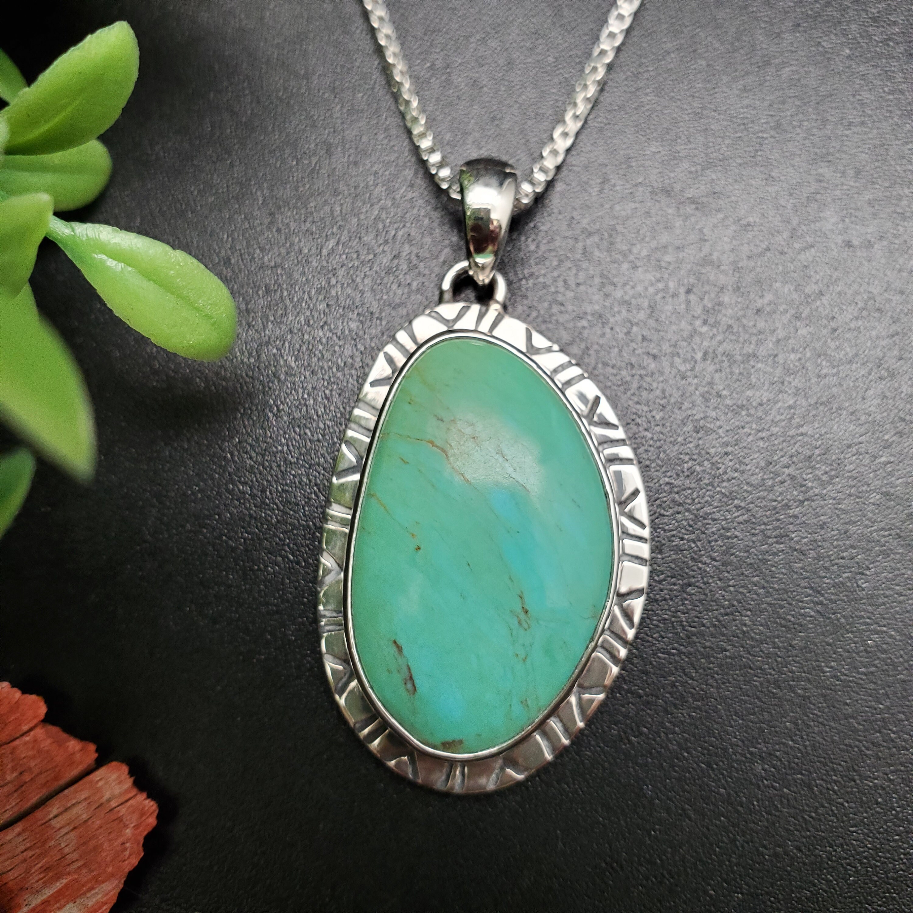 セカオワ　TurquoiseNecklace(Silver) ATS#PD176 | Lovely Number 8 Turquoise Necklace Pendant