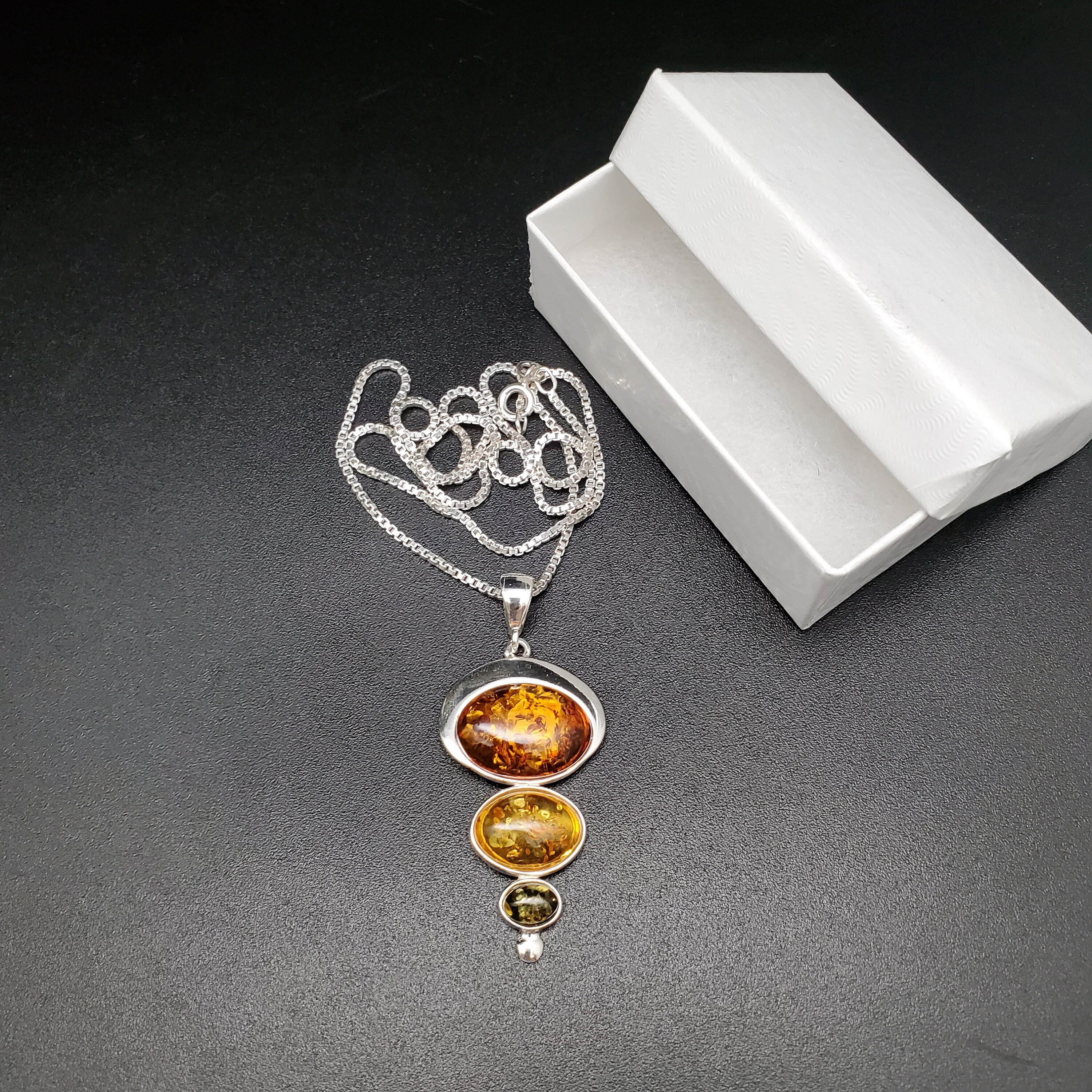 QQ-070 | Natural Baltic Amber Necklace Pendant With Option of