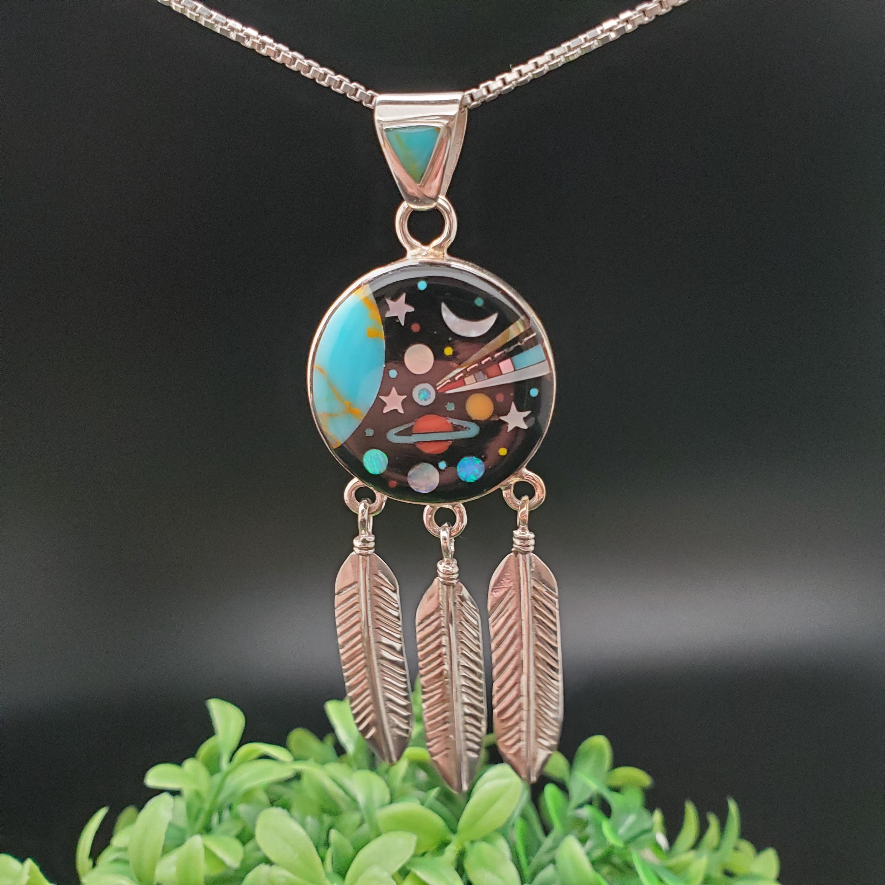 JJS-739 | ユニークなギャラクシーインレイマンダラネックレス