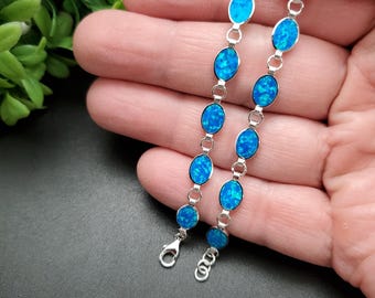 SAM #20 | ブルーオパールインレイリンクブレスレット 7 1/2