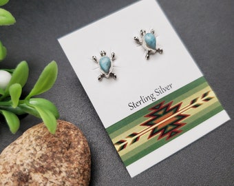 JJS-587 | Kleine inlay Larimar schildpad oorbellen | Sterling zilveren Larimar schildpad hengsten | Kleine inlegschildpadpalen | Kleine schildpad Stud Oorbellen