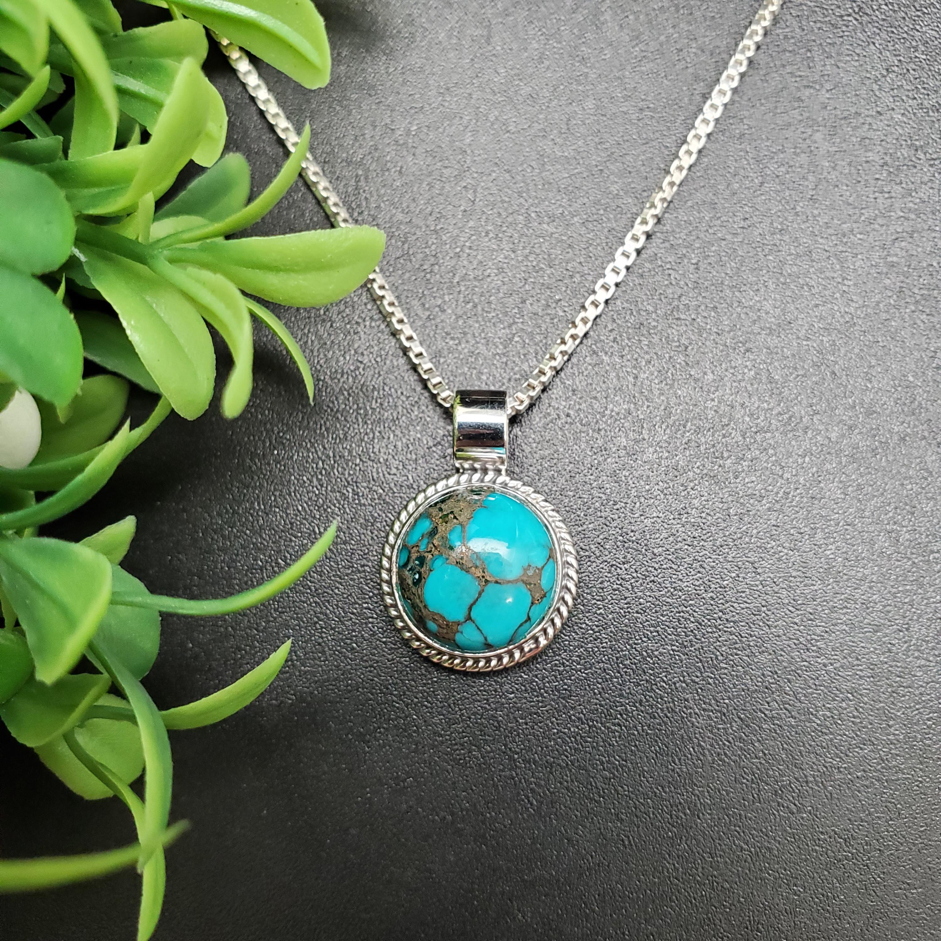 QQ-891 | Handmade Southwest Turquoise Necklace Pendant With Option