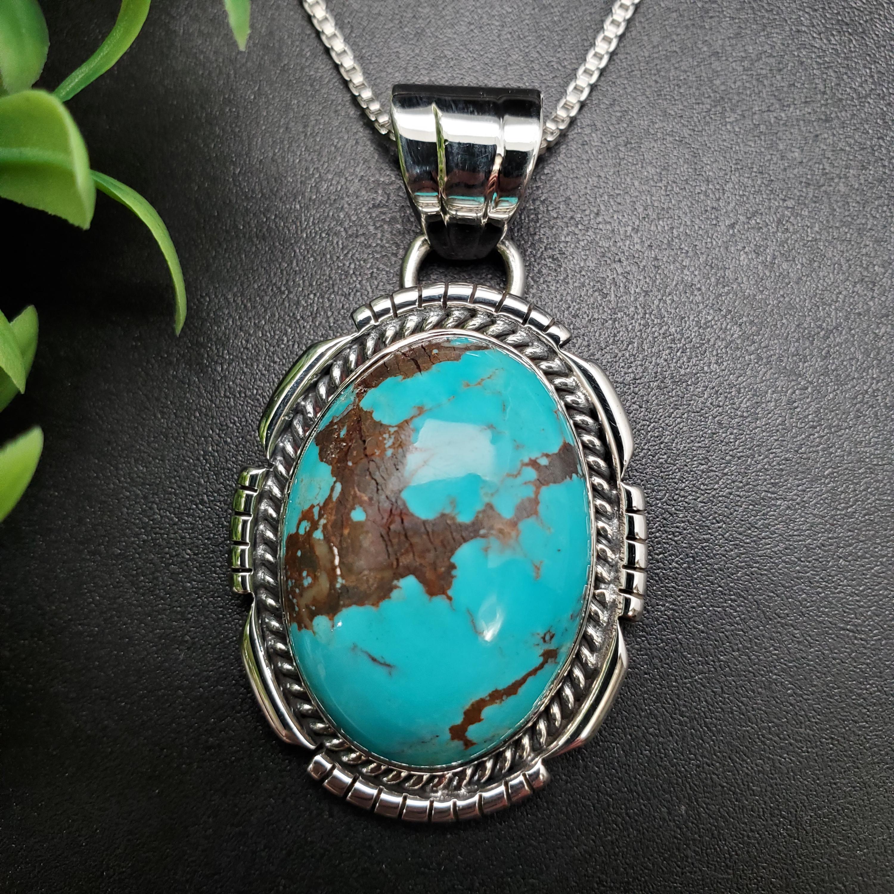 FFD #715 | Natural Kingman Turquoise Necklace Pendant With Option