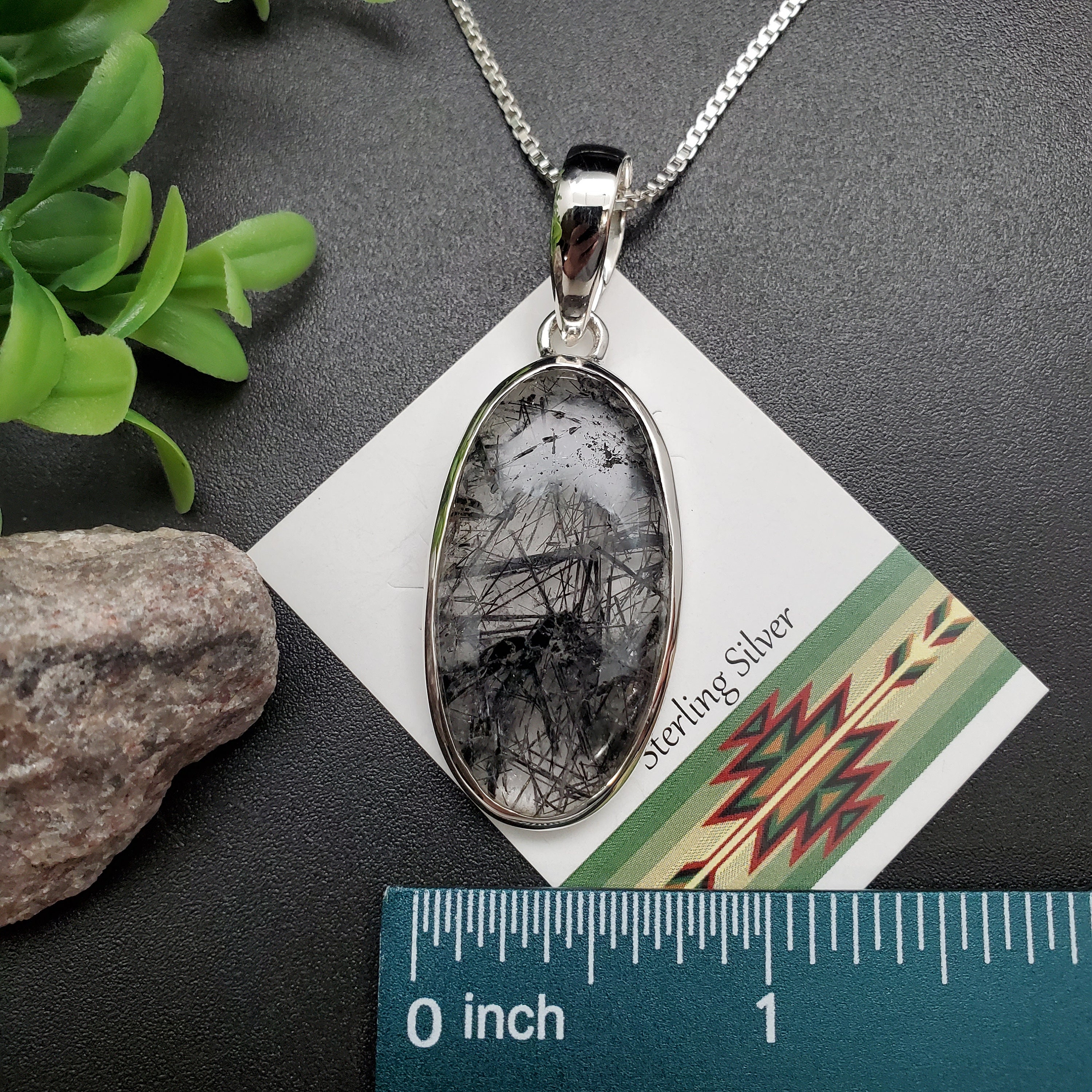 FFD #914 | Lovely Black Rutile Necklace Pendant With Option