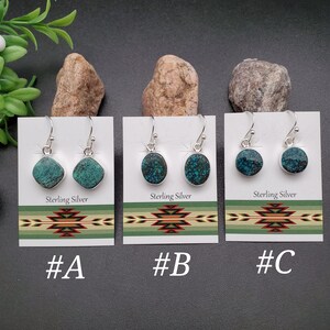 FFD #599 | Simple Turquoise Earrings | Sterling Silver Turquoise Southwest Earrings | Dainty Turquoise Dangle Earrings | Turquoise Jewelry