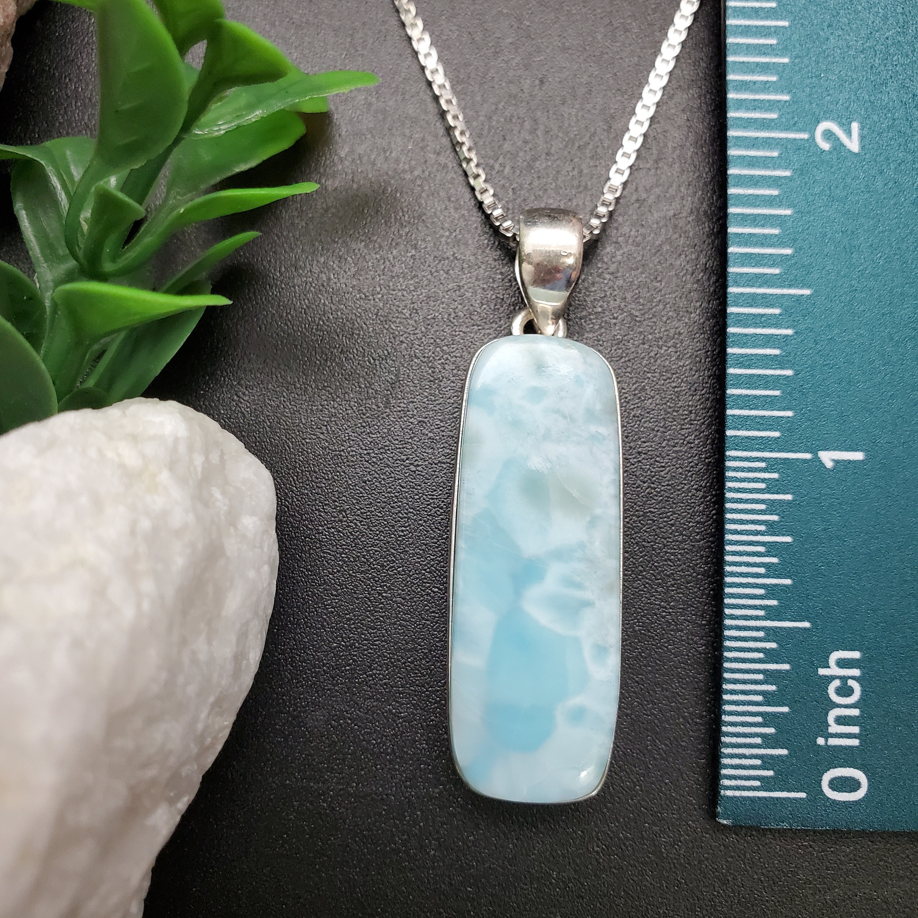ATS#PD047 | Dainty Blue Larimar Necklace Pendant | Sterling Silver