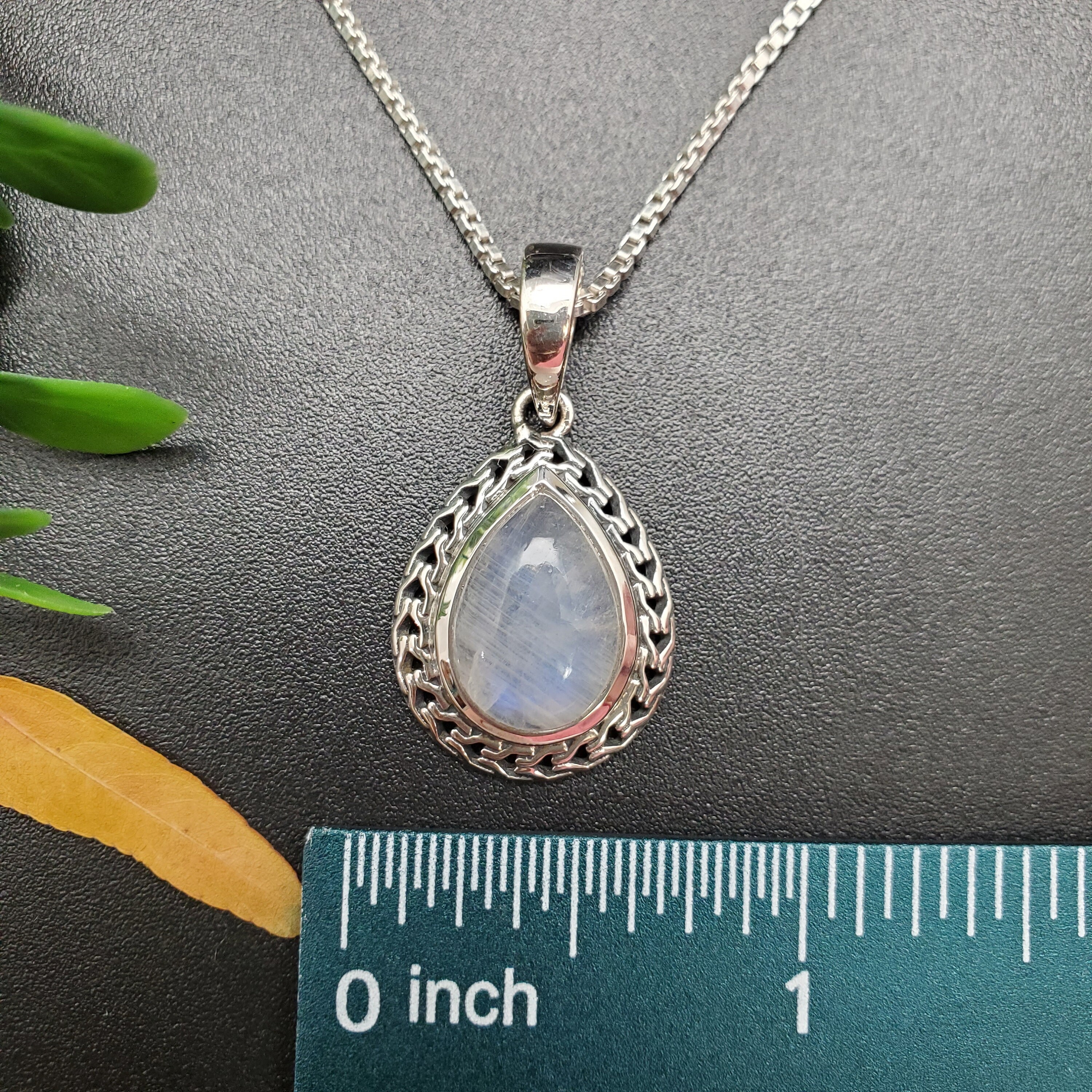ATS-AYU019 | Big Teardrop Rainbow Moonstone Necklace Pendant