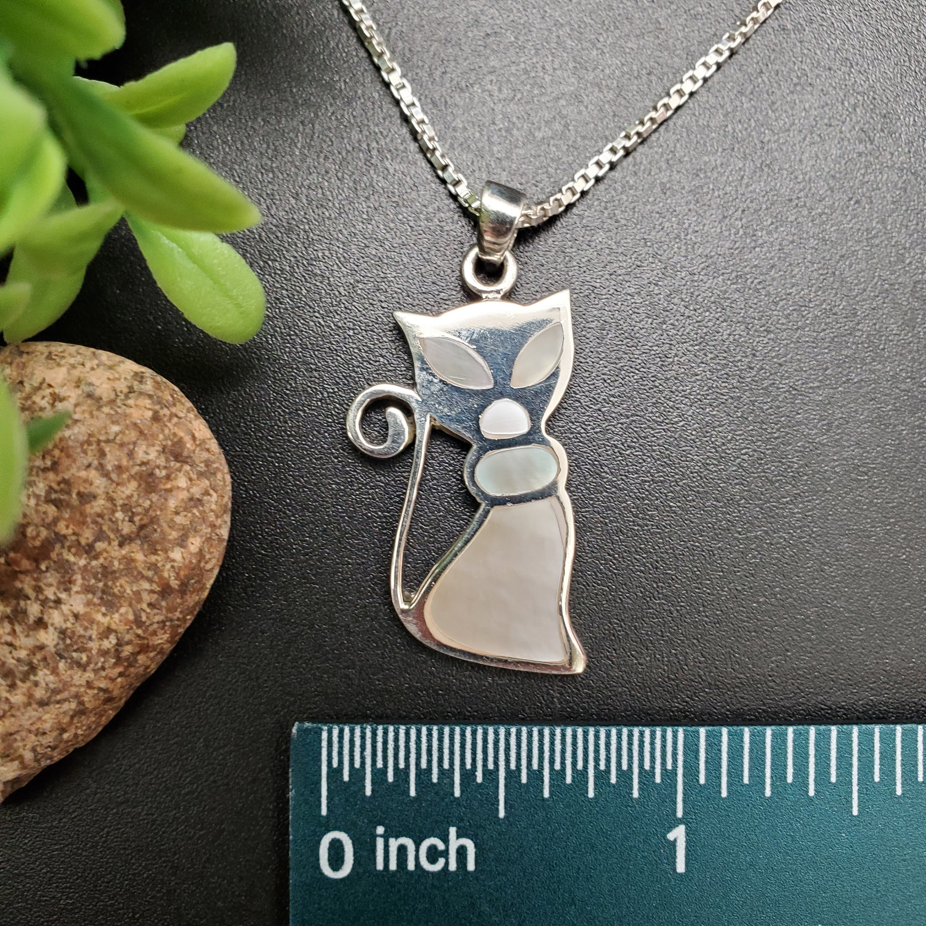 P.Silver Cat 銀猫 （OC） Vintage Silver Chrome Glaze Ceramic Cat Sculpture, 8