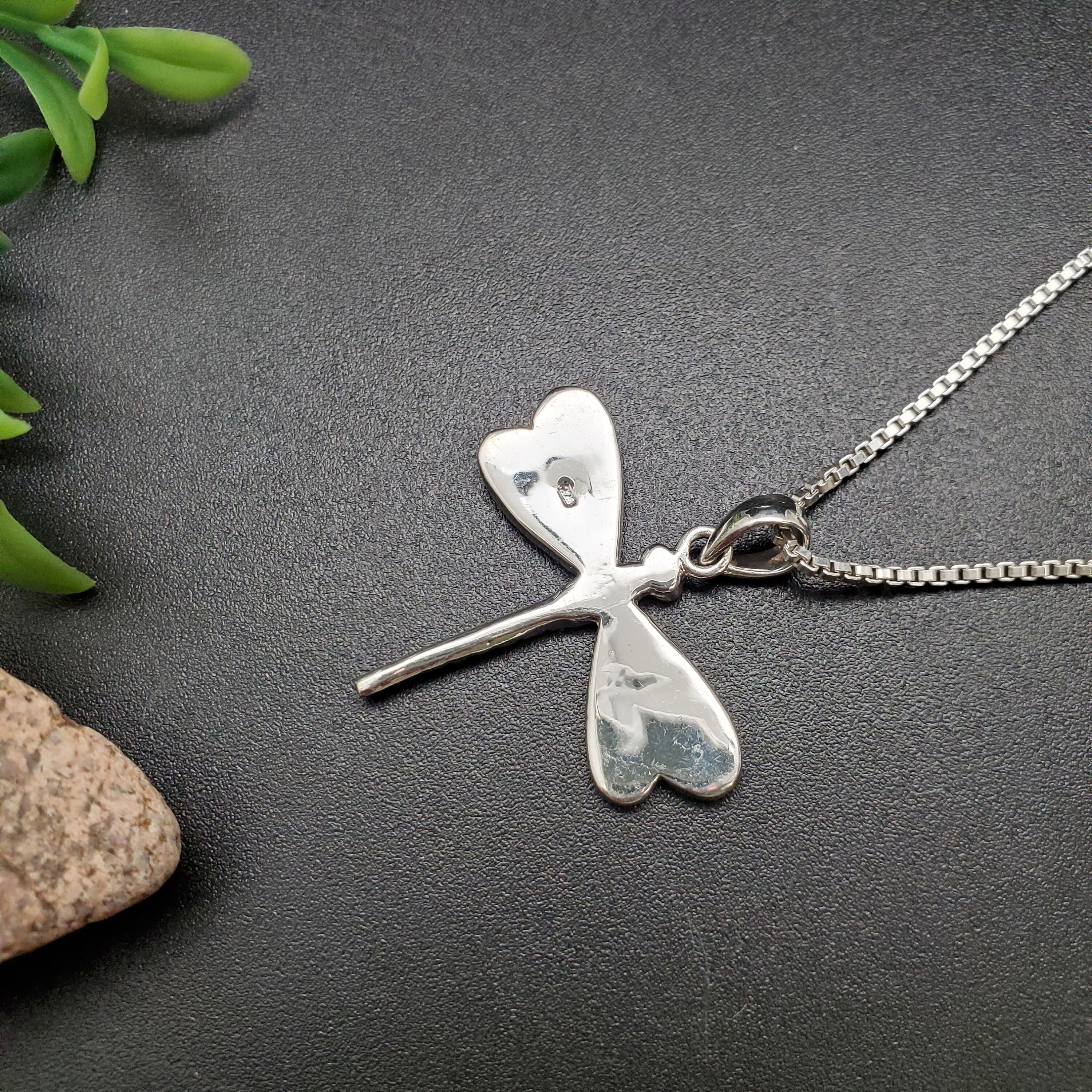 Silverly Ciondolo Libellula In Argento Sterling 925 Con Intarsio In Abalone (Conchiglia Paua) - Collana Donna 46cm, Cambia Colore, Regalo