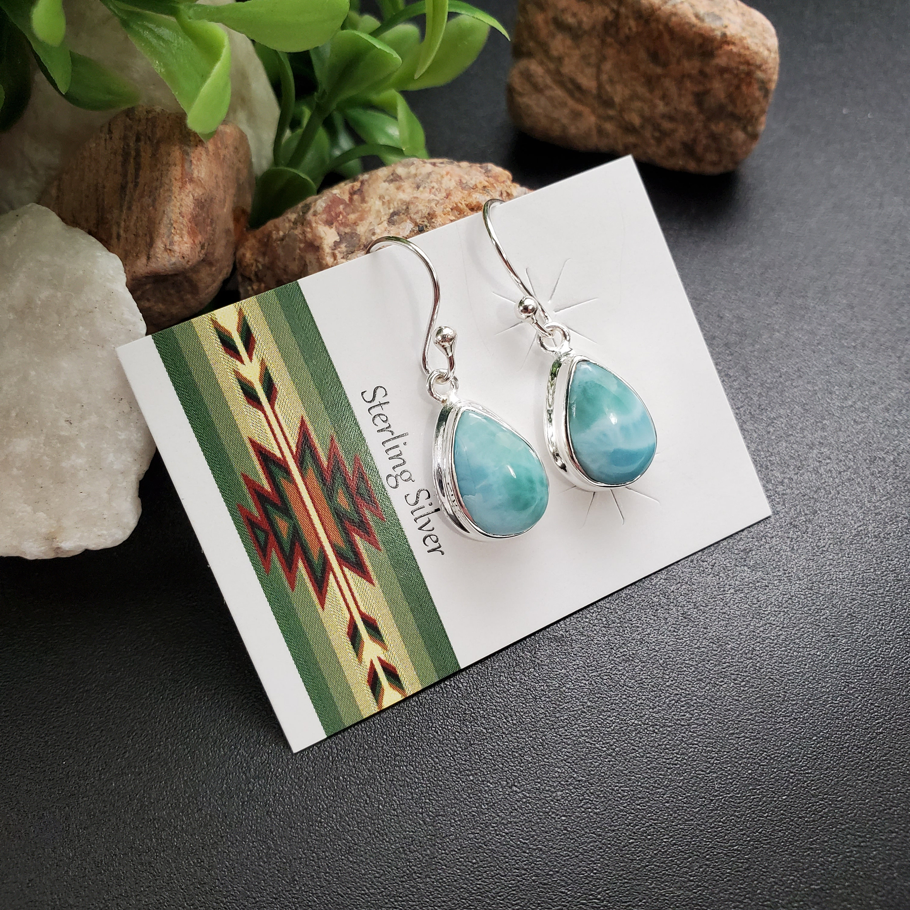 FFD #473 | Larimar Teardrop Earrings | Sterling Silver Larimar