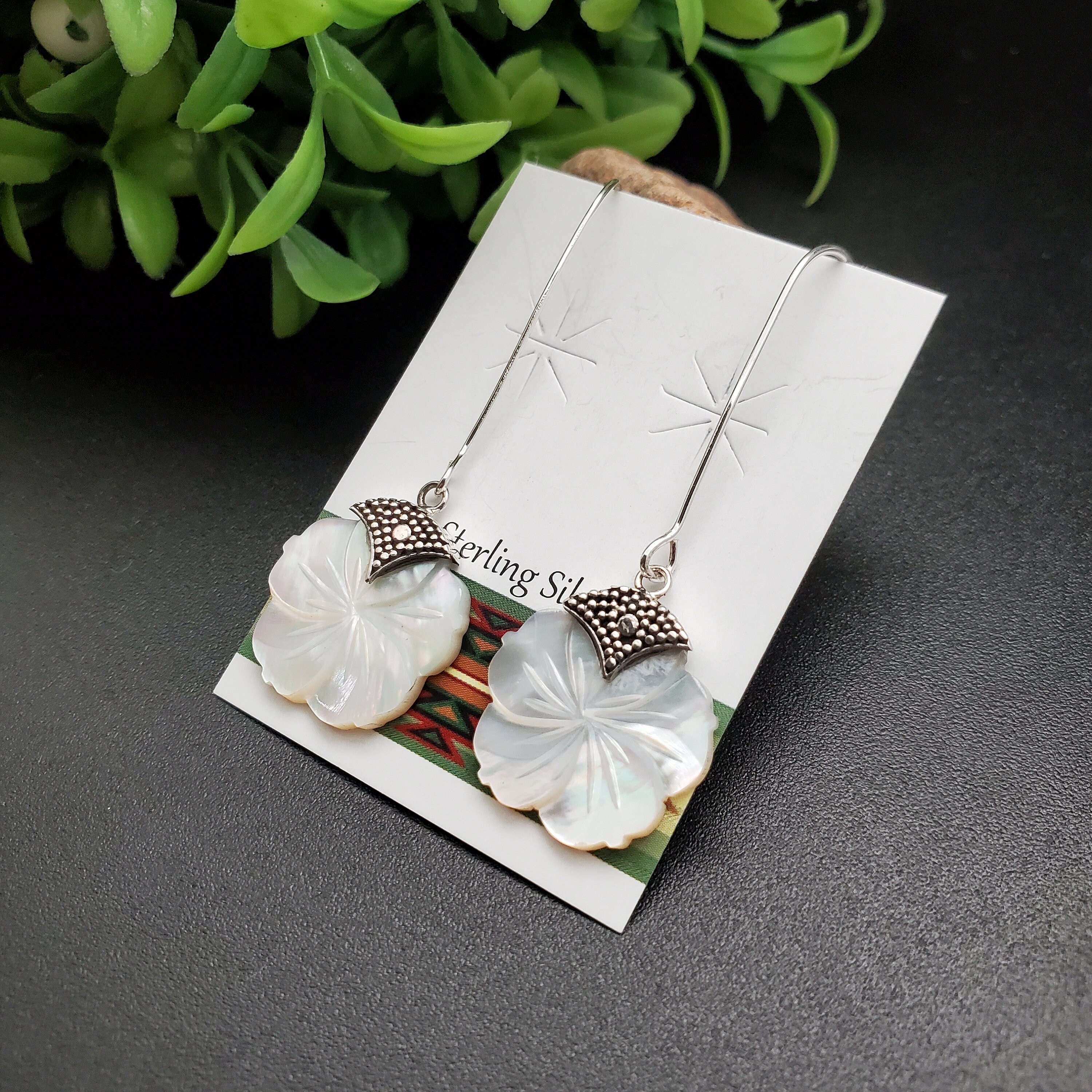 Ayu ♪ ATS-AYU232 | White Mother of Pearl Earrings | Sterling